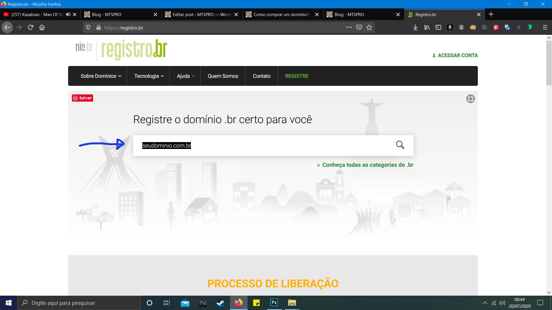 Como registrar um domínio no Registro.br
